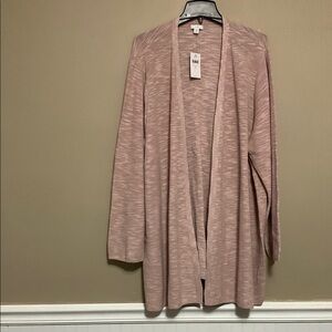 J. Jill Women’s Soft Pink Linen/Cotton Blend Open Cardigan Lounge Cozy Warm 4X